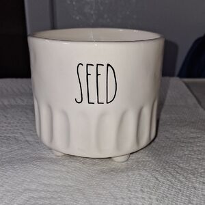 Rae Dunn SEED Ceramic Footed Planter